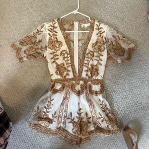 Embroidered Floral Romper